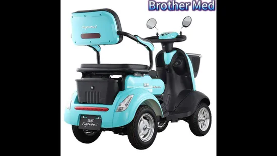 Lead Acid Battery Operated Powerful 4 Wheel Electric Mobility Scooter with Roof for Adult 