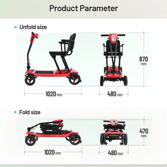 Lightweight Mobility Scooters Powerful Long Range Electric Portable Mobility Scooter for Disabled People 